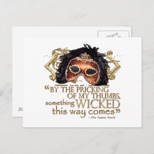 Carte Postale Macbeth "quelque chose" citation mauvaise (version (Devant / Derrière)