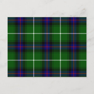 Carte Postale MacDonald tartan bleu vert plaid