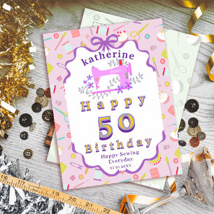 Carte Postale Machine à coudre de couturière pour anniversaire V