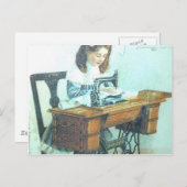 Carte Postale Machine à coudre vintage (Devant / Derrière)