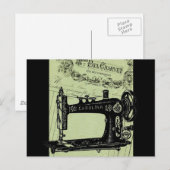 Carte Postale Machine à coudre vintage French Chic (Devant / Derrière)