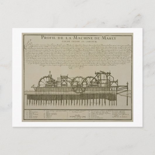 Carte Postale Machine à eau à Marly, c.1715 (gravure) (Devant)