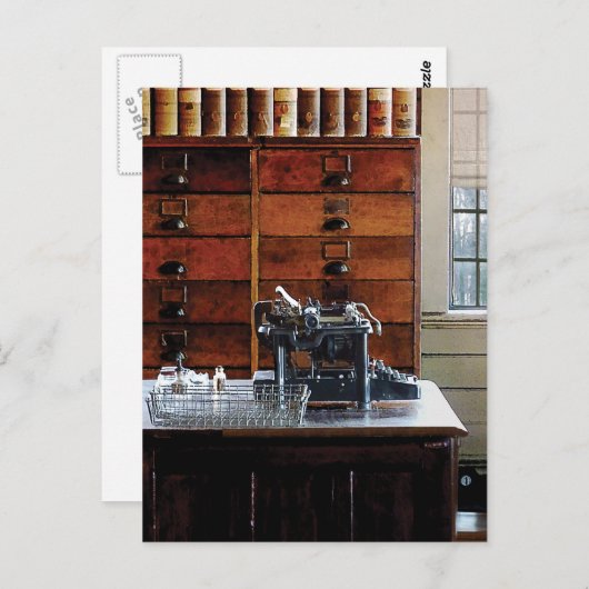 Carte Postale Machine à écrire (Devant / Derrière)