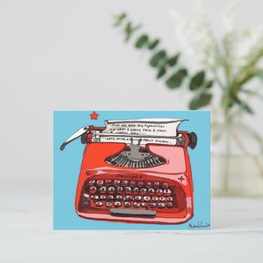 Carte Postale Machine à écrire de Starlight Starfire (Debout devant)