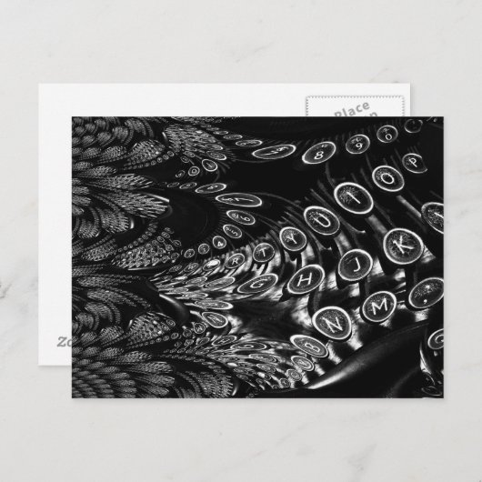 Carte Postale Machine à écrire fractale (Devant / Derrière)