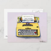 Carte Postale Machine à écrire jaune (Devant / Derrière)