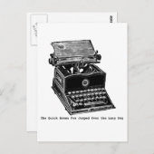 Carte Postale Machine à écrire, le Fox rapide de brun… (Devant / Derrière)