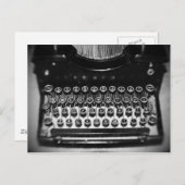 Carte Postale Machine à écrire noire et blanche (Devant / Derrière)