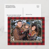 Carte Postale Machine à écrire Texte Plaid Famille de Noël Photo (Devant / Derrière)
