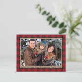 Carte Postale Machine à écrire Texte Plaid Famille de Noël Photo (Debout devant)