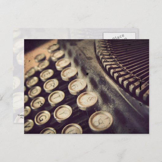 Carte Postale Machine à écrire vintage (Devant / Derrière)