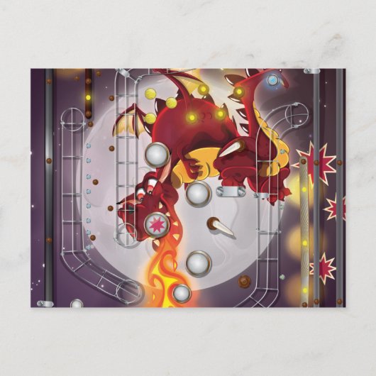 Carte Postale Machine à flipper Dragon (Devant)