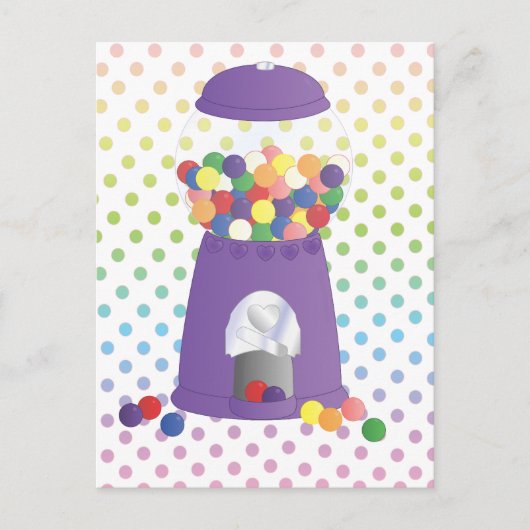 Carte Postale Machine à gumball pourpre (Devant)