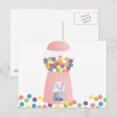 Carte Postale Machine à gumball rose (Devant / Derrière)