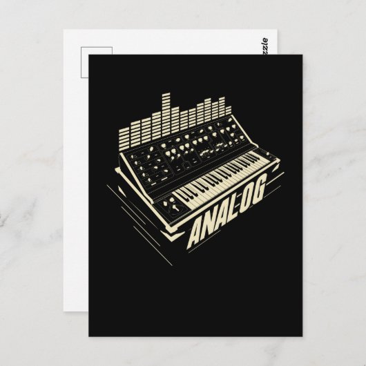 Carte Postale Machine à rythmer analogique Clavier synthétiseur  (Devant / Derrière)