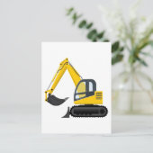 Carte Postale Machine de construction d'excavateur jaune et noir (Debout devant)