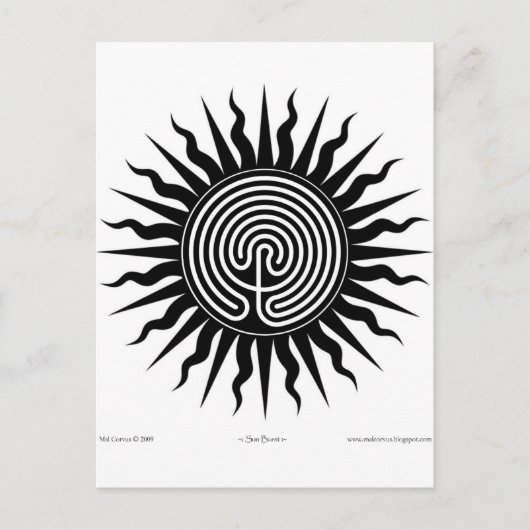 Carte Postale Machine de cuisine : Sun Burst ; Labyrinthe #4 (Devant)