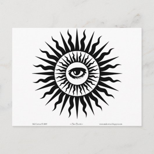 Carte Postale Machine de cuisine : Sunburst : Oeil (Devant)