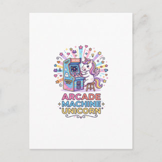 Carte Postale Machine de jeux vidéo Licorne Impression Licorne P