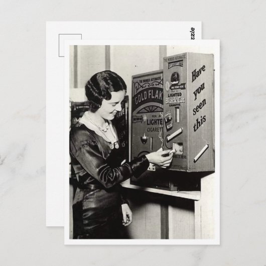Carte Postale Machine de vente de cigarettes pour femmes Retro I (Devant / Derrière)