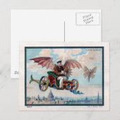 Carte Postale Machine de vol française - pilote steampunk victor (Devant / Derrière)