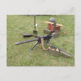 Carte Postale Machine Gun de la deuxième guerre mondiale