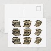 Carte Postale Machines à écrire vintage (Devant / Derrière)