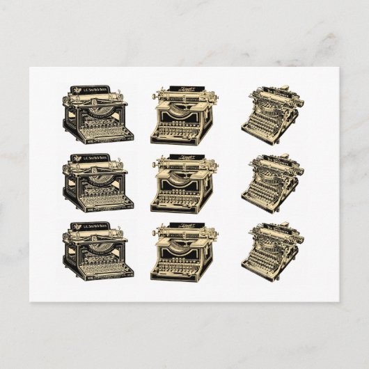 Carte Postale Machines à écrire vintage (Devant)