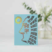 Carte Postale Machu Picchu Cusco Pérou sur fond bleu clair (Debout devant)