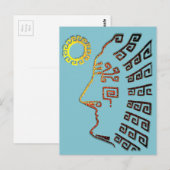 Carte Postale Machu Picchu Cusco Pérou sur fond bleu clair (Devant / Derrière)