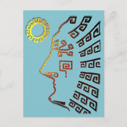 Carte Postale Machu Picchu Cusco Pérou sur fond bleu clair (Devant)