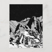 Carte Postale Machu Picchu paysage noir et blanc (Devant)