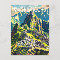 Machu Picchu Pérou Amérique du Sud Voyage Art Vint