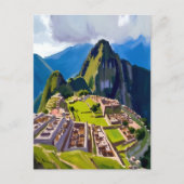 Carte Postale Machu Picchu Pérou peinture (Devant)