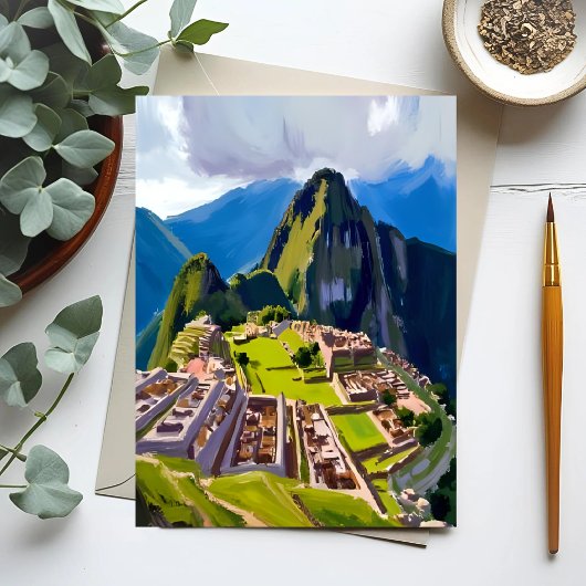 Carte Postale Machu Picchu Pérou peinture