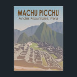 Carte Postale Machu Picchu Pérou Travel Art Vintage<br><div class="desc">Image vectorielle de Machu Picchu. Machu Picchu est une citadelle incane située au sommet des montagnes des Andes au Pérou,  au-dessus de la vallée de l'Urubamba.</div>