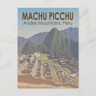 Carte Postale Machu Picchu Pérou Travel Art Vintage
