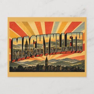 Carte Postale Machynlleth Pays de Galles Art du Voyage Rétro