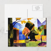 Carte Postale Macke - Jardin sur le lac Thun (Devant / Derrière)