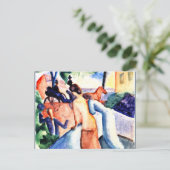 Carte Postale Macke - Salutation, peinture d'art (Debout devant)