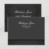 Carte Postale Mackenzie #1 Black Damask Chic Bowcard (Devant / Derrière)