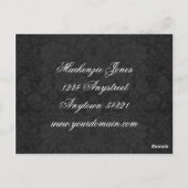 Carte Postale Mackenzie #1 Black Damask Chic Bowcard (Dos)