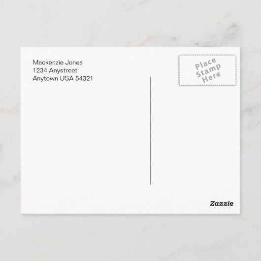 Carte postale Mackenzie Black Damask Chic (Dos)