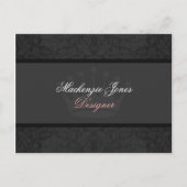 Carte postale Mackenzie Black Damask Chic (Devant)