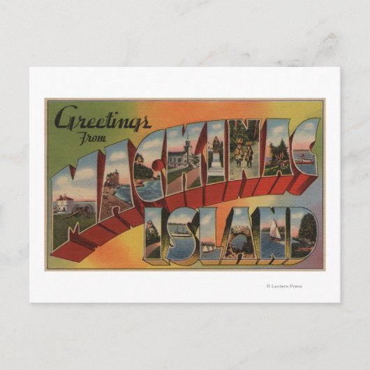 Carte Postale Mackinac, Michigan - grandes scènes de lettre (Devant)