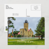 Carte Postale Mackinac Point Lumière Pensée De Vous (Devant / Derrière)