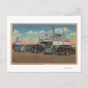 Carte Postale Mackinaw City, MI - Vue du quai des ferries de l'É