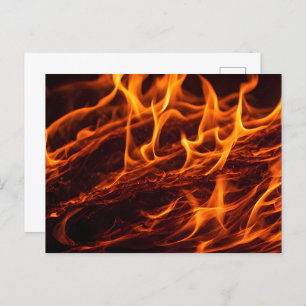 Carte Postale Macro de flamme de feu dans la cheminée