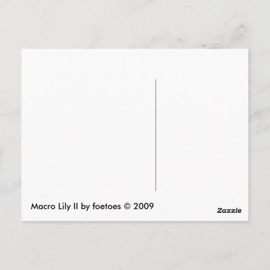 Carte Postale Macro Lily II (Dos)