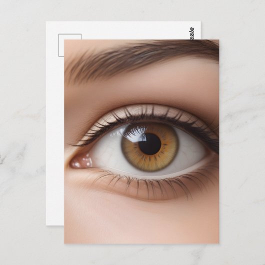 Carte Postale Macro oeil femelle (Devant / Derrière)